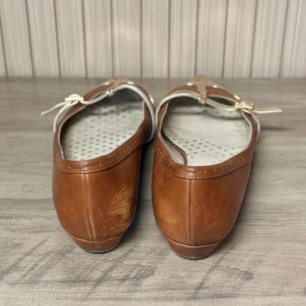 Boden Women’s Pointed-Toe Flats Brown Gold Metallic Size 40 EU / 9 US - Picture 5 of 9